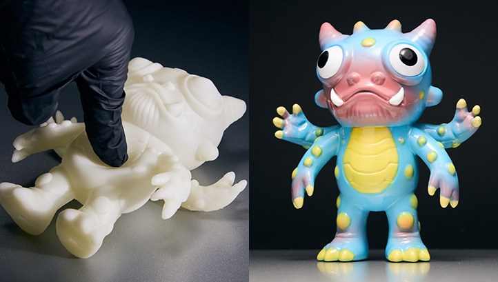 ソフビ質感を再現したフィギュア試作