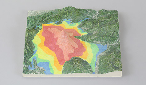 粉末固着造形（石膏）による立体地図